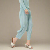 HEYFANCYSTYLE Japanese Women's Lightweight Pleated Cropped Pants